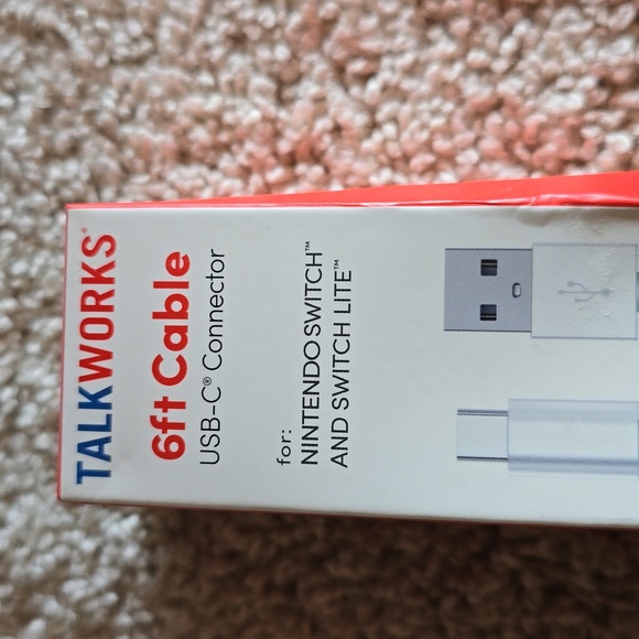 NEW Talk Works 6ft USB-C Connector for Nintendo Switch and Switch Lite - Picture 4 of 4